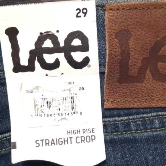 LEE WOMEN'S HIGH RISE CROPPED STRAIGHT DENIM BLUE JEANS SIZE 29 MEDIUM NWT - Picture 10 of 10